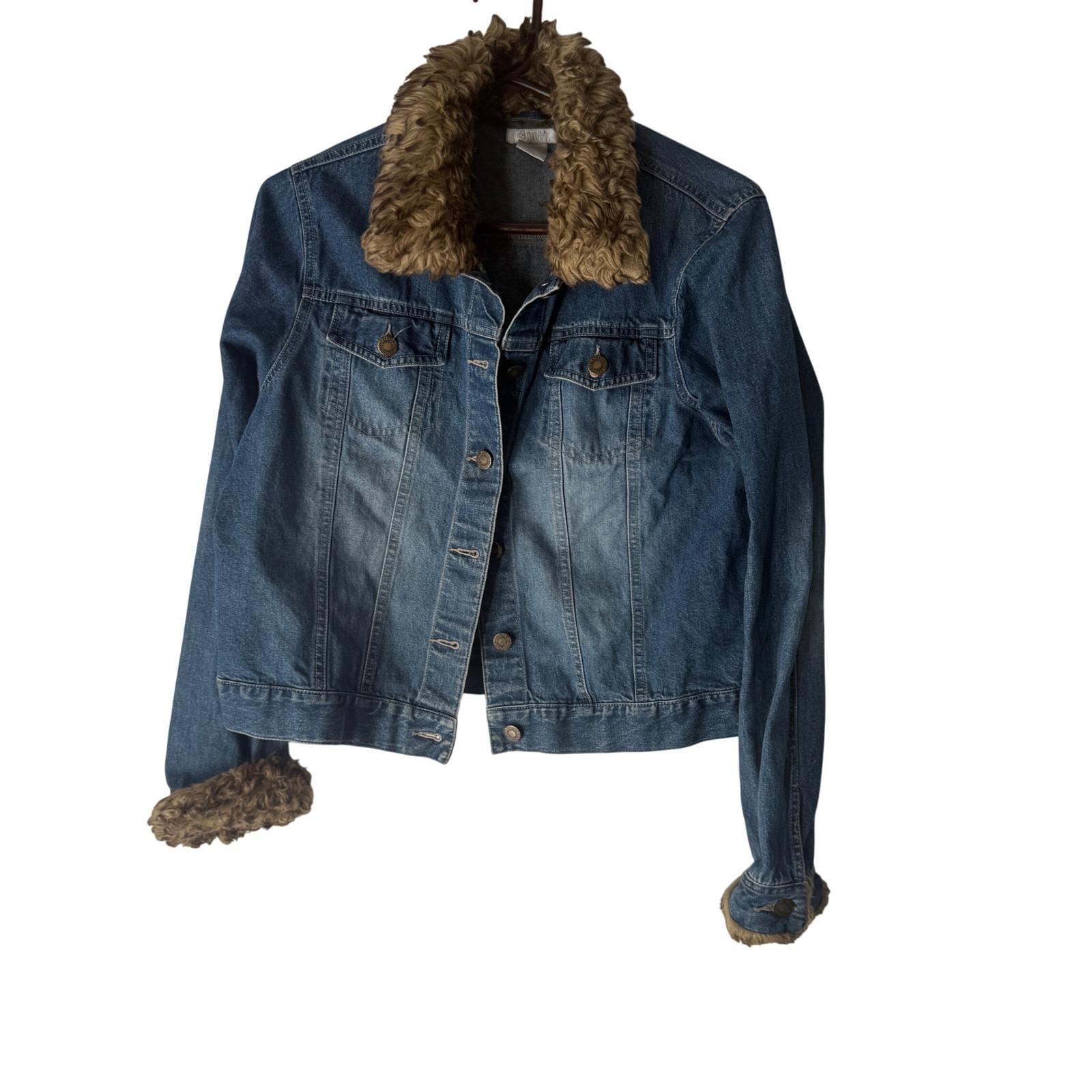 Y2k Fur Denim Jacket - Etsy