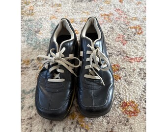 Skechers Jammers Sport Vintage Black Leather Chunky Lug Sole Sneakers Womens 8