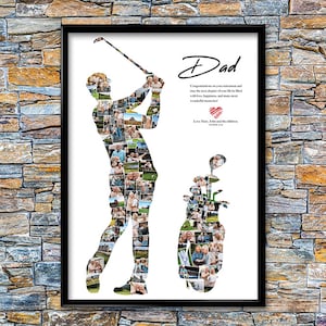 Sport Photo Collage, Wall Art, Home Decor, Retirement Gifts, Digital Printable, Golf, Golf Gift, Personalised Golf Gift, Gift for Golfers