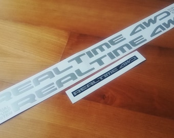 Realtime 4WD AWD Side Decals - Fits Civic Ek Eg Ef Cr-v All Wheel Drive - Reproduction Side Stickers