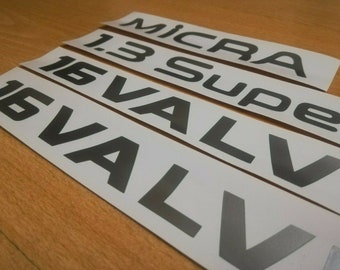 2X Low Car Outline Stickers for Nissan Micra K11 3-door 1993-2003