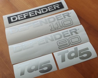 Defender 90 110 Td5 - Reproduction de décalcomanies / Stickers latéraux avant et arrière