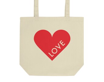 Sac fourre-tout | coeur | de sac fourre-tout d’amour Saint-Valentin | Marché de l’épicerie Minimal Abstrait Graphique Moderne Tendance Personal Item