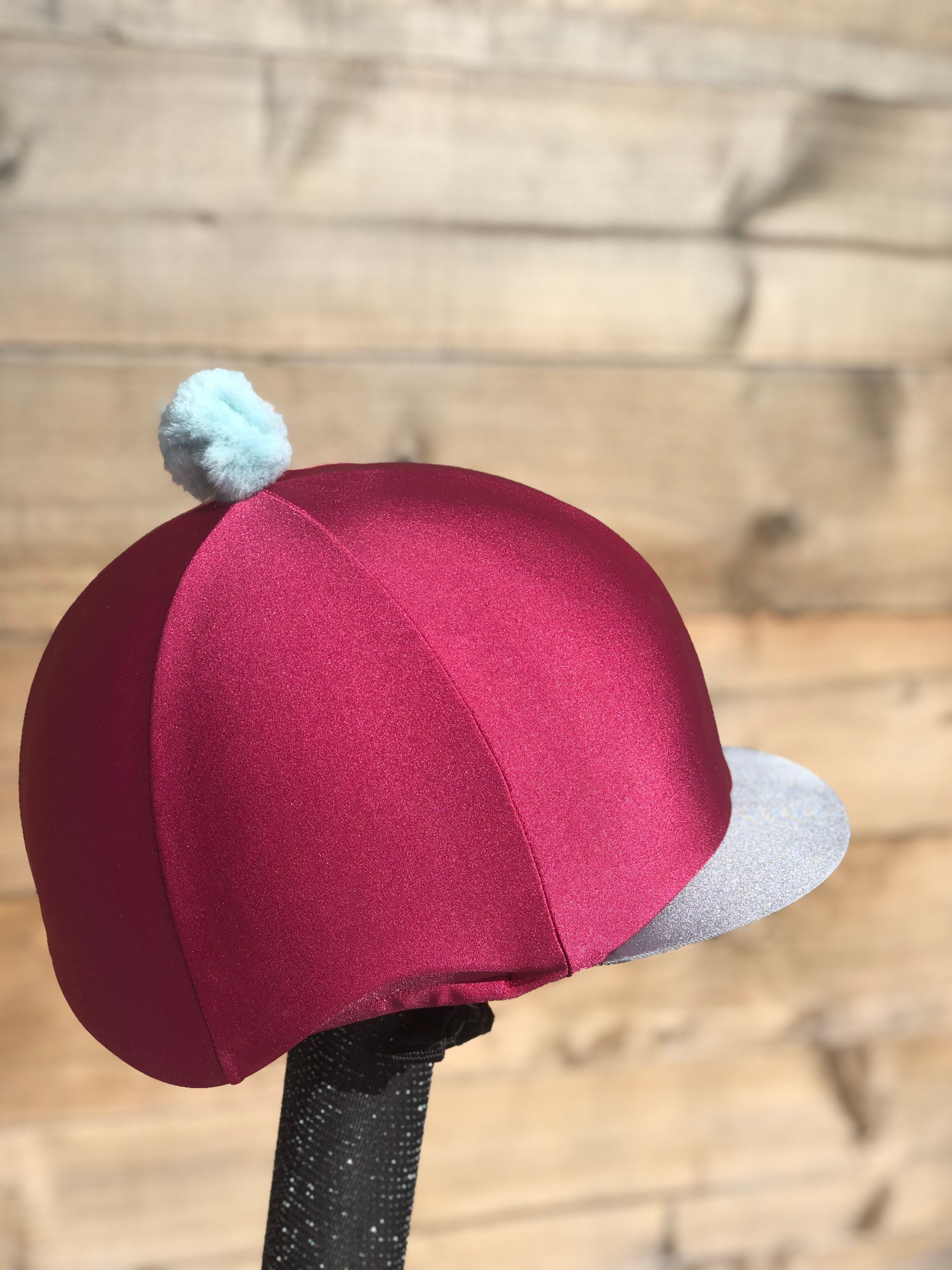 Horse Riding Hat Silk Cover French Rose. Pom Skull Cap or Etsy