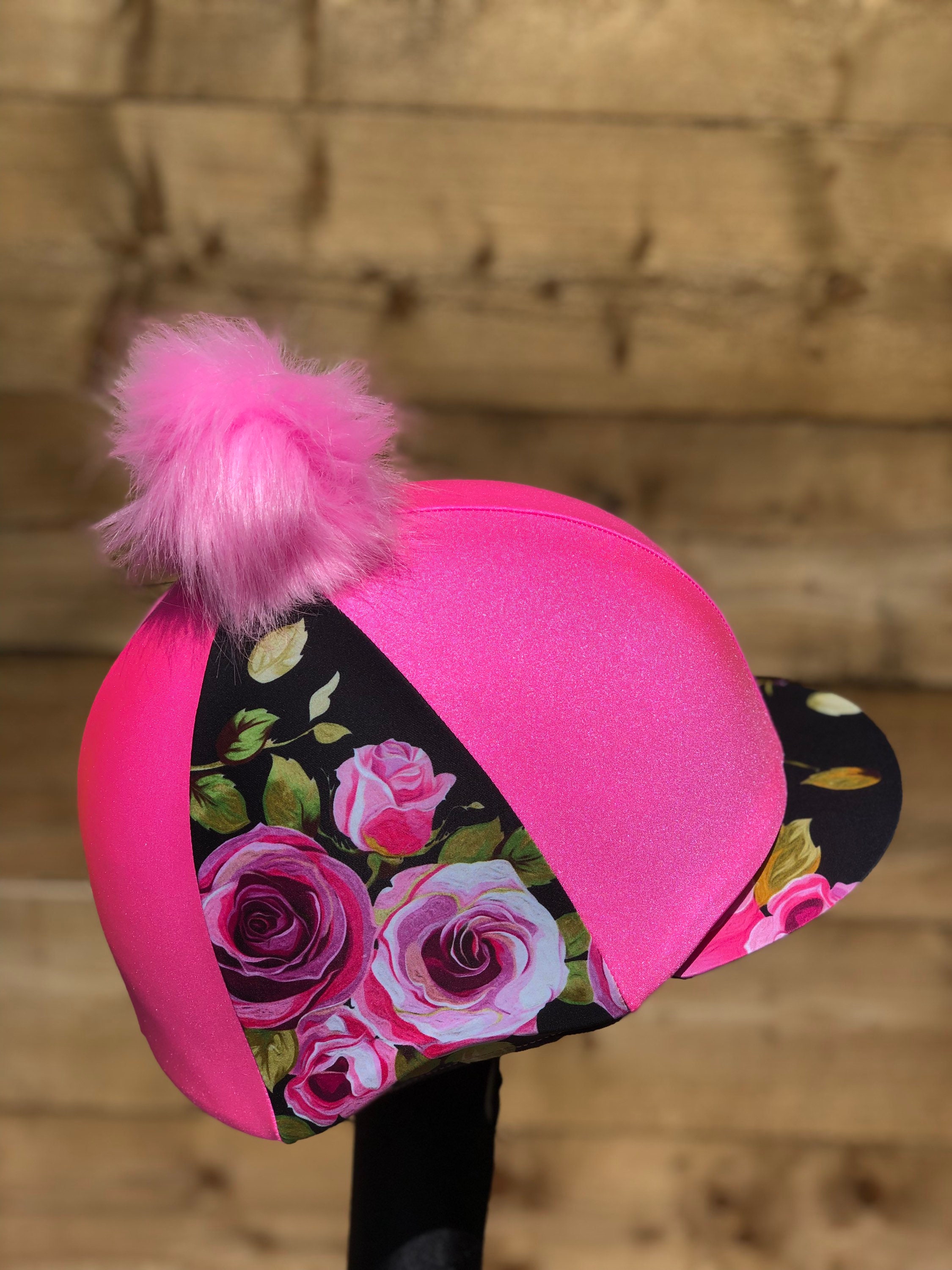 Horse Riding Helmet Hat Silk Cover Rose Hot Pink - Etsy