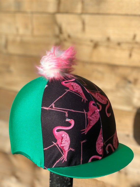 Horse Riding Hat Silk Flamingo Green 