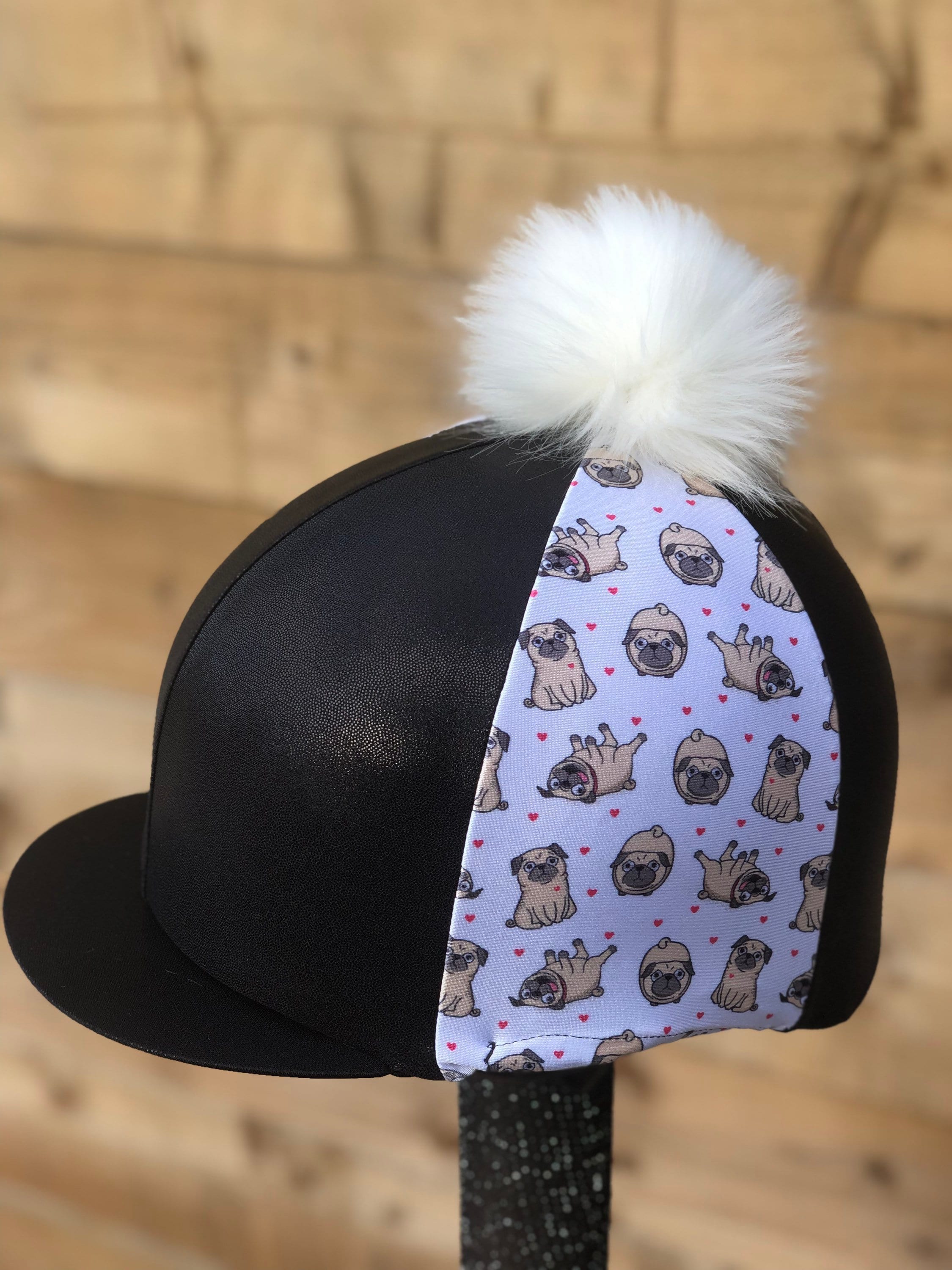 Horse Riding Hat Silk Pug / Bull Dog 