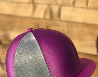 Housse De Casque D'équitation Horse Habit - Menthe Et Rose Flash - Sur Mesure