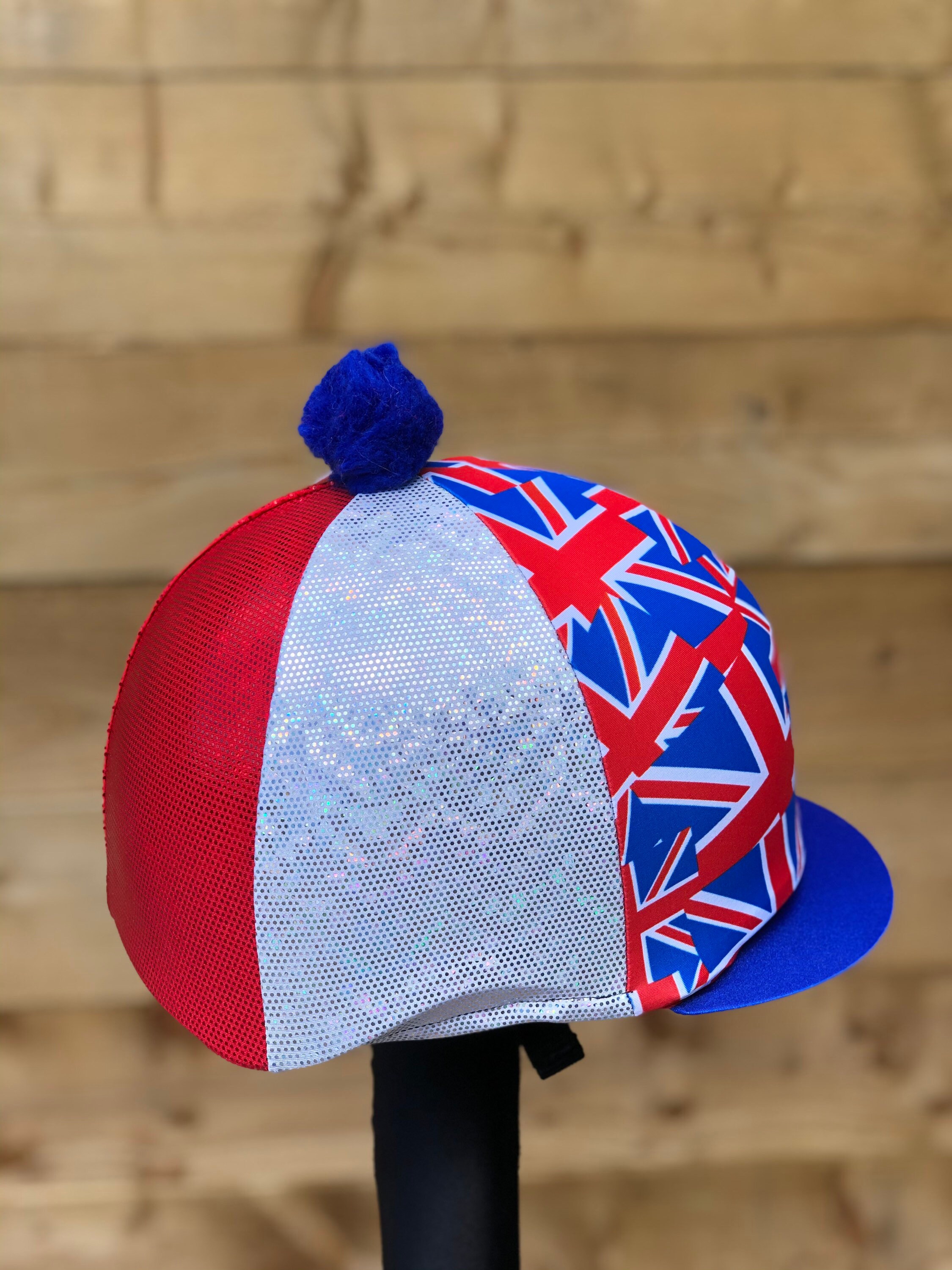 Horse Riding Hat Silk Cover Sparkly Base Union Jack Front . Etsy UK