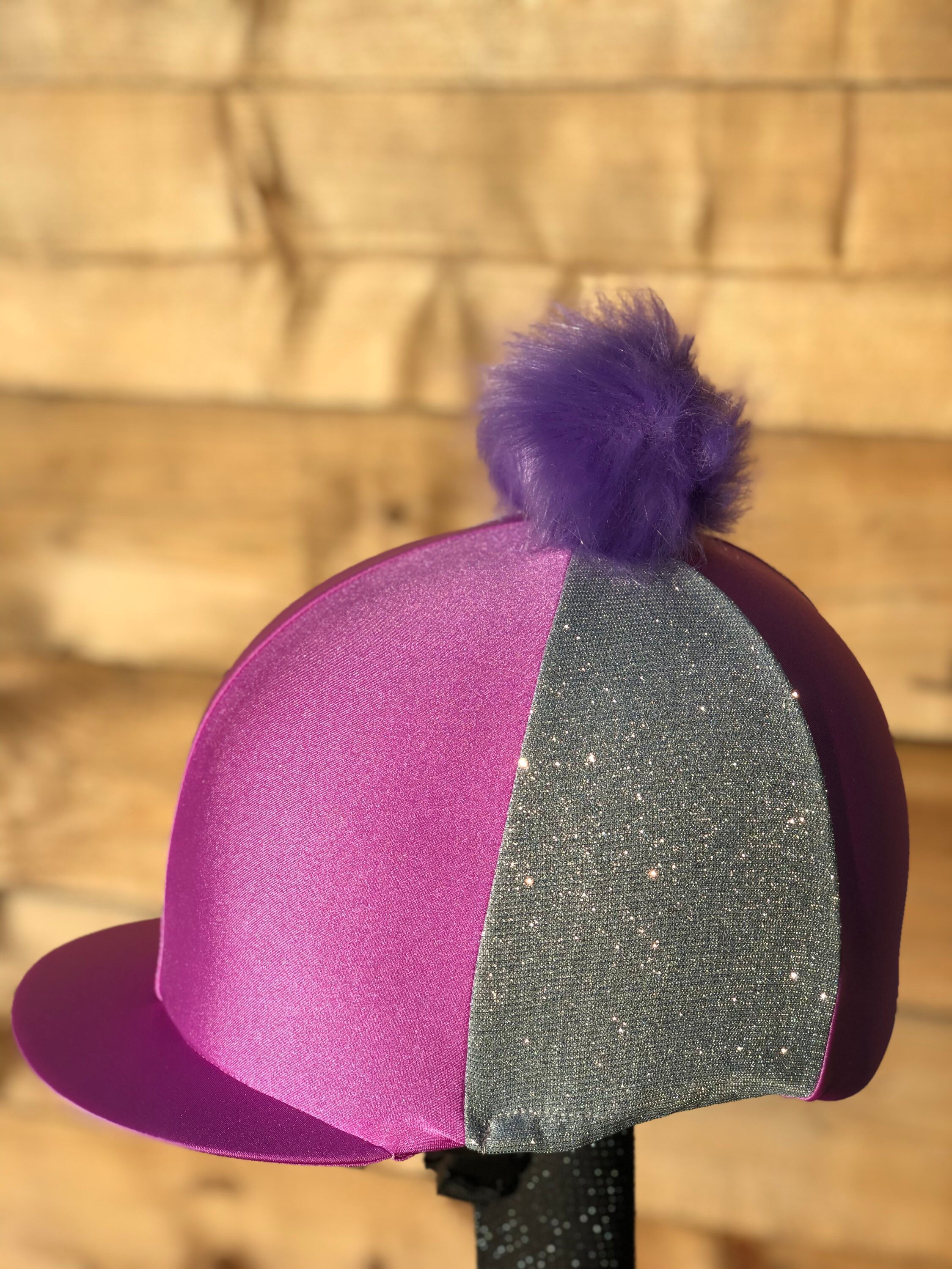 Horse Riding Helmet Hat Silk Rhode Pink Glitz . Skull Cap or