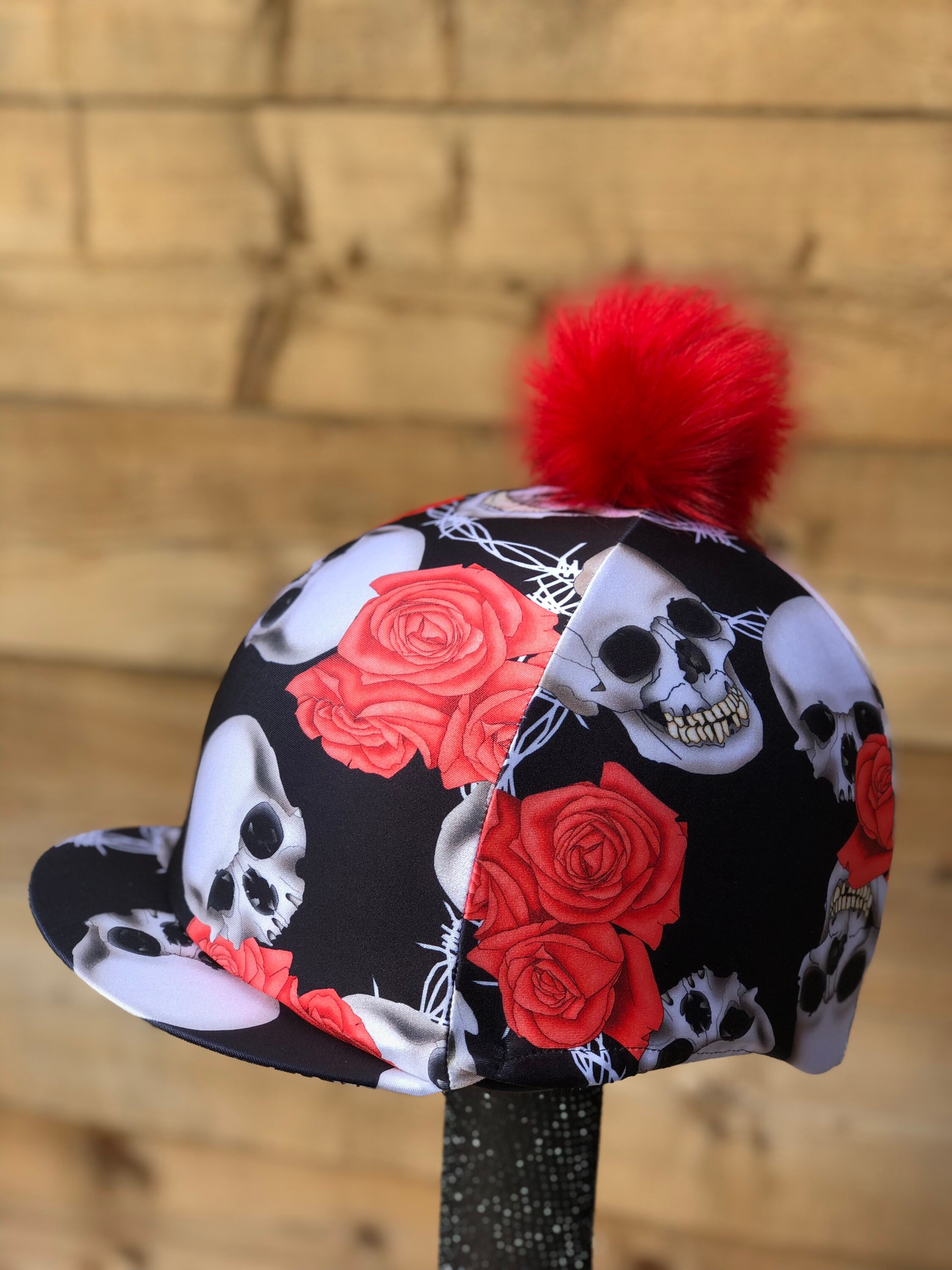 Horse Riding Hat Silk Skull Rose | Etsy