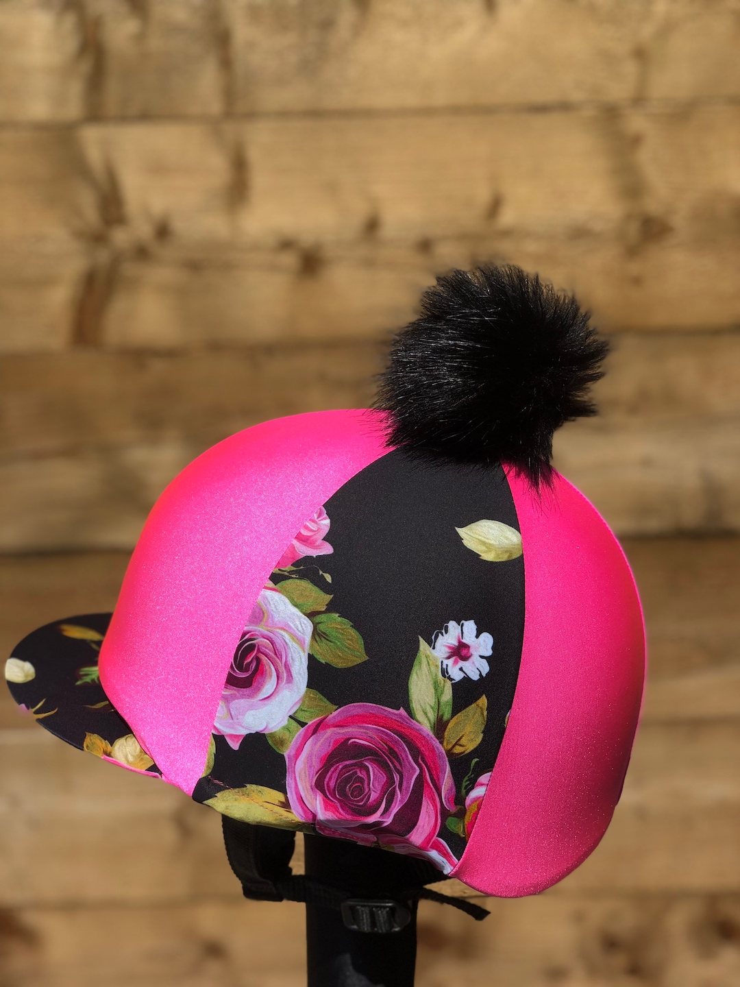 Horse Riding Helmet Hat Silk Cover Rose Hot Pink - Etsy