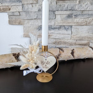 Candlestick with dried flowers | Gift for Mother's Day | Mother's Day gift | personalized gift idea / height 13.5 cm