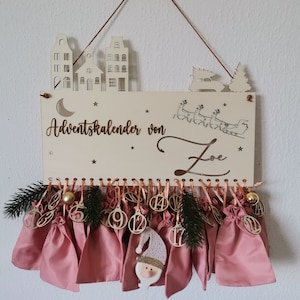 Personalized Advent calendar / cotton bag / Christmas / Advent / wooden pendant / gift idea for Christmas / children