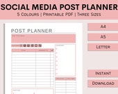 Social Media Post Planner | Social Media Planner | Weekly Content | Printable Small Business | Marketing Content | PDF | A4 | A5 | Letter