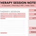 Therapy Session Notes | Printable Therapy Log | Mental Health Tracker ...