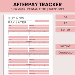 Download Printable Afterpay Template PDF