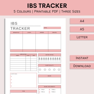 IBS Tracker | Food Sensitivity Log | Allergy Symptom Sheet | Food Diary | Daily Health Planner | Medical Tracker | PDF | A4 | A5 | Letter