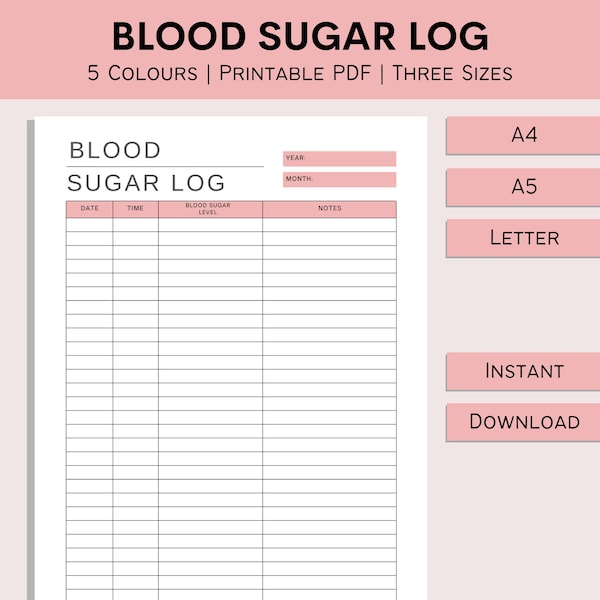 Glucose Monitor Spreadsheet Etsy