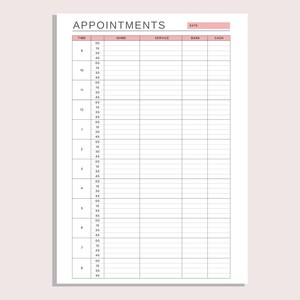 15 Minute Interval Appointment Book Printable Appointment Tracker Daily Schedule Business Resources Printable PDF A4 A5 Letter image 2