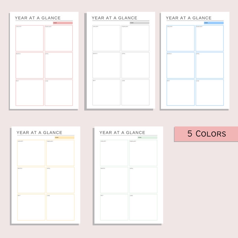 Year at A Glance 2023 Printable Yearly Overview Yearly Planner on One