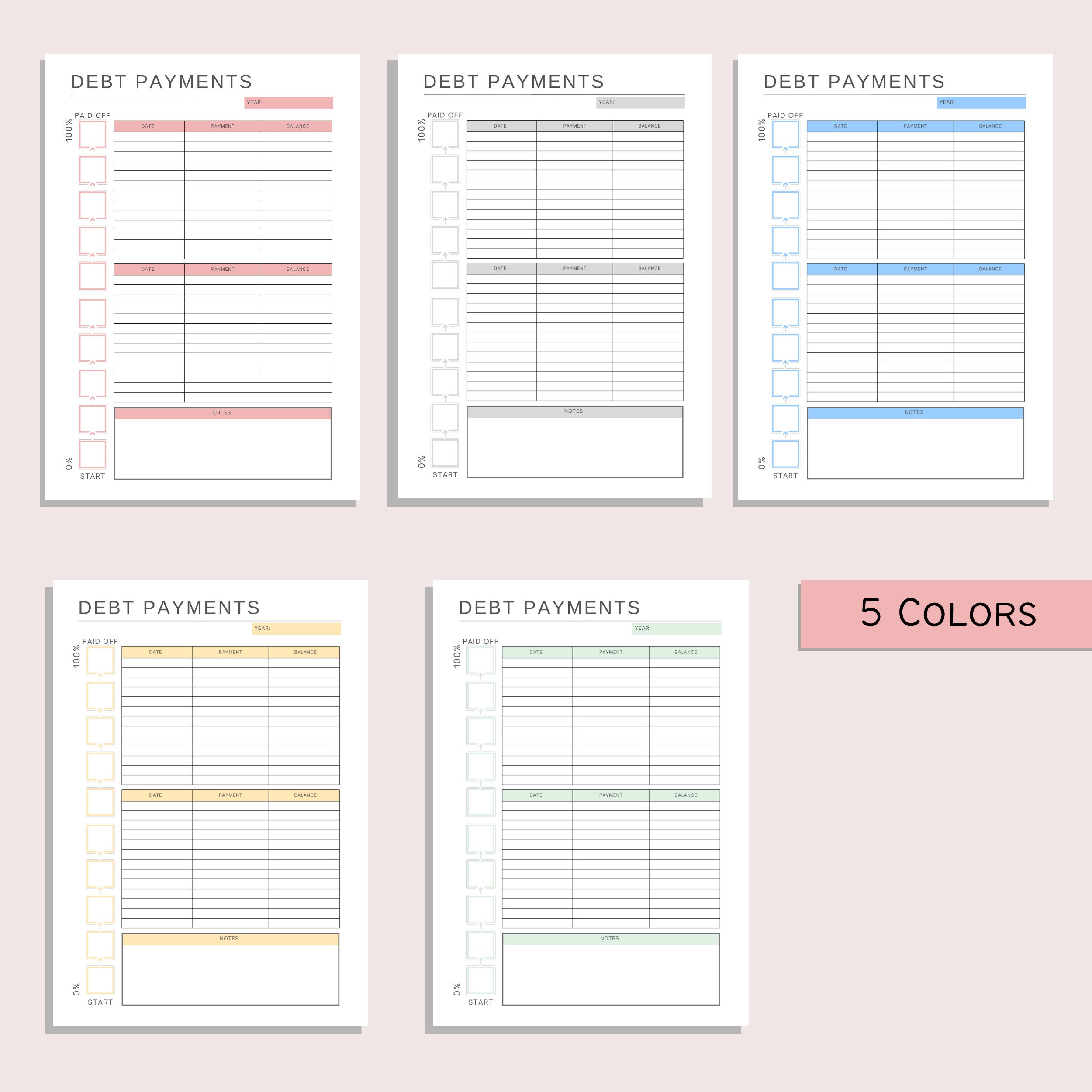 Debt Template.pdf Printable Debt Tracker Bundle | Debt Snowball | Budget Planner | Debt ...