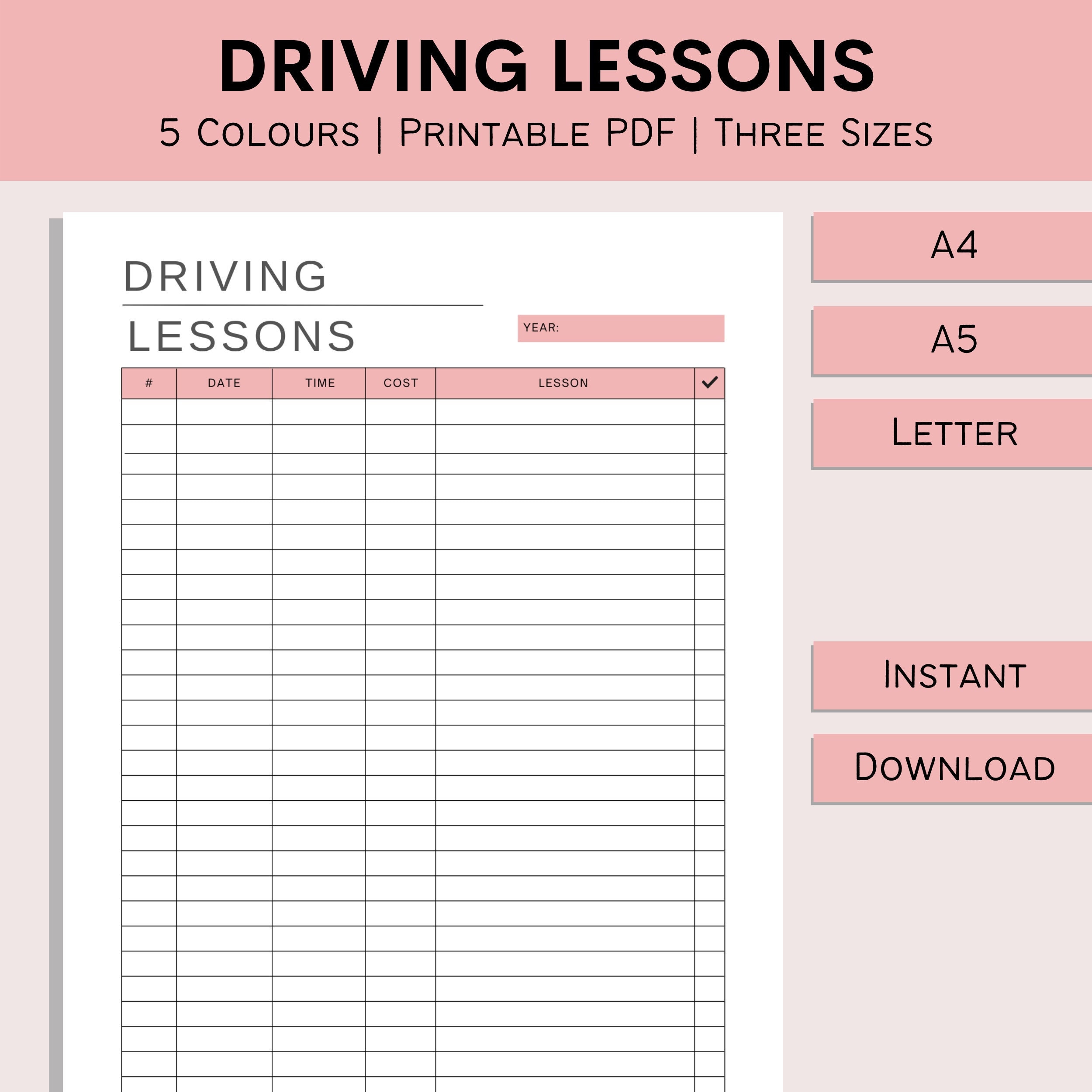 50 Hour Driving Log