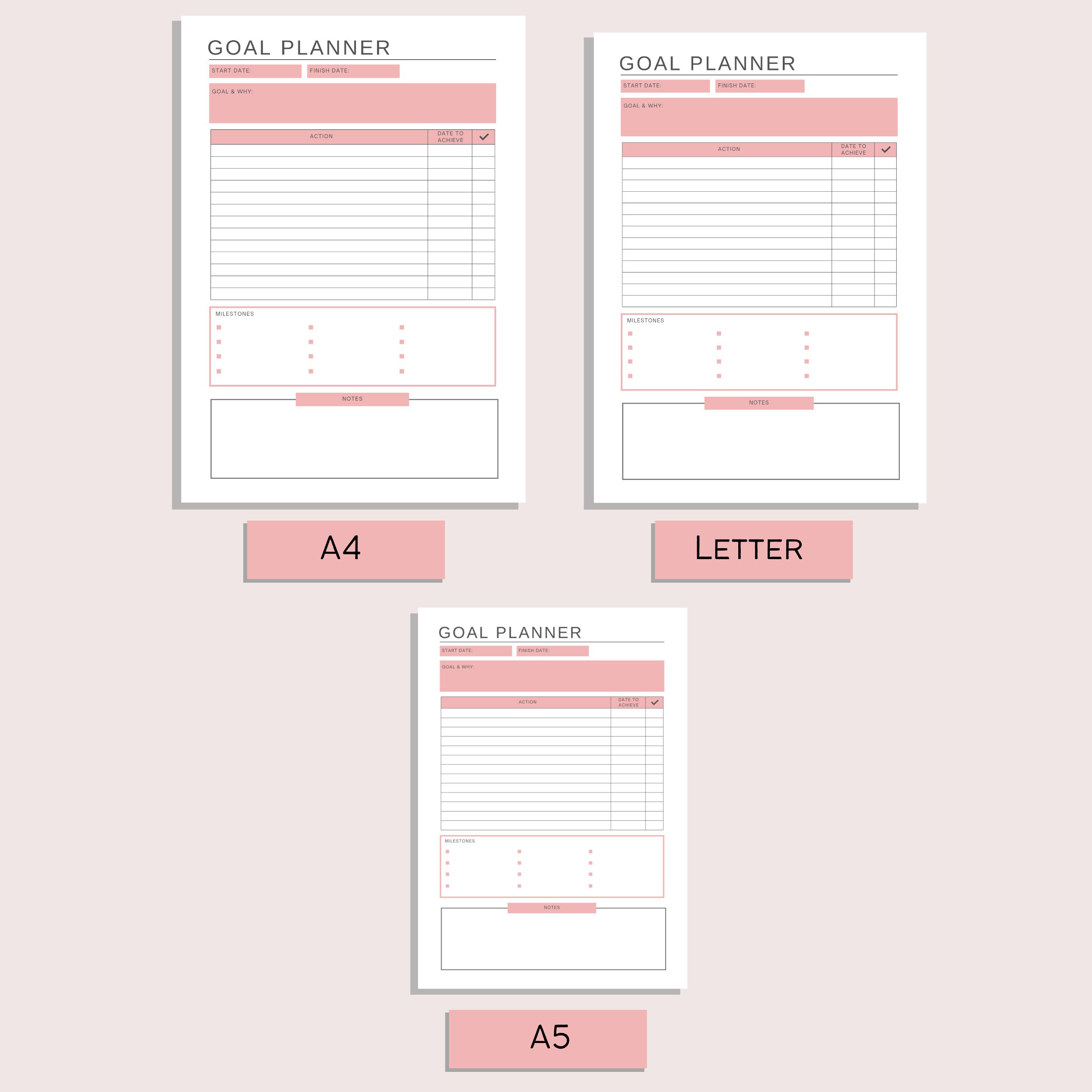 Goal Planner | Printable Goal Tracker | Action Plan Template | Plan for ...