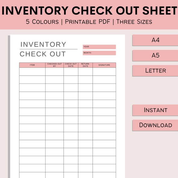 Borrowed Items Log PRINTABLE PDF Planner Pages Made for 