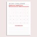 30 Day Challenge | Printable Progress Tracker | Goal Setting Log ...