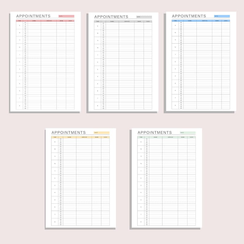 15 Minute Interval Appointment Book Printable Appointment Tracker Daily Schedule Business Resources Printable PDF A4 A5 Letter image 3