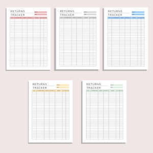 Returns Tracker | Printable Online Business Return Sheet | Sales ...