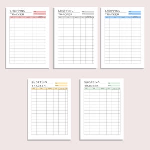 Online Shopping Tracker | Printable Purchase Log | Product Spending ...