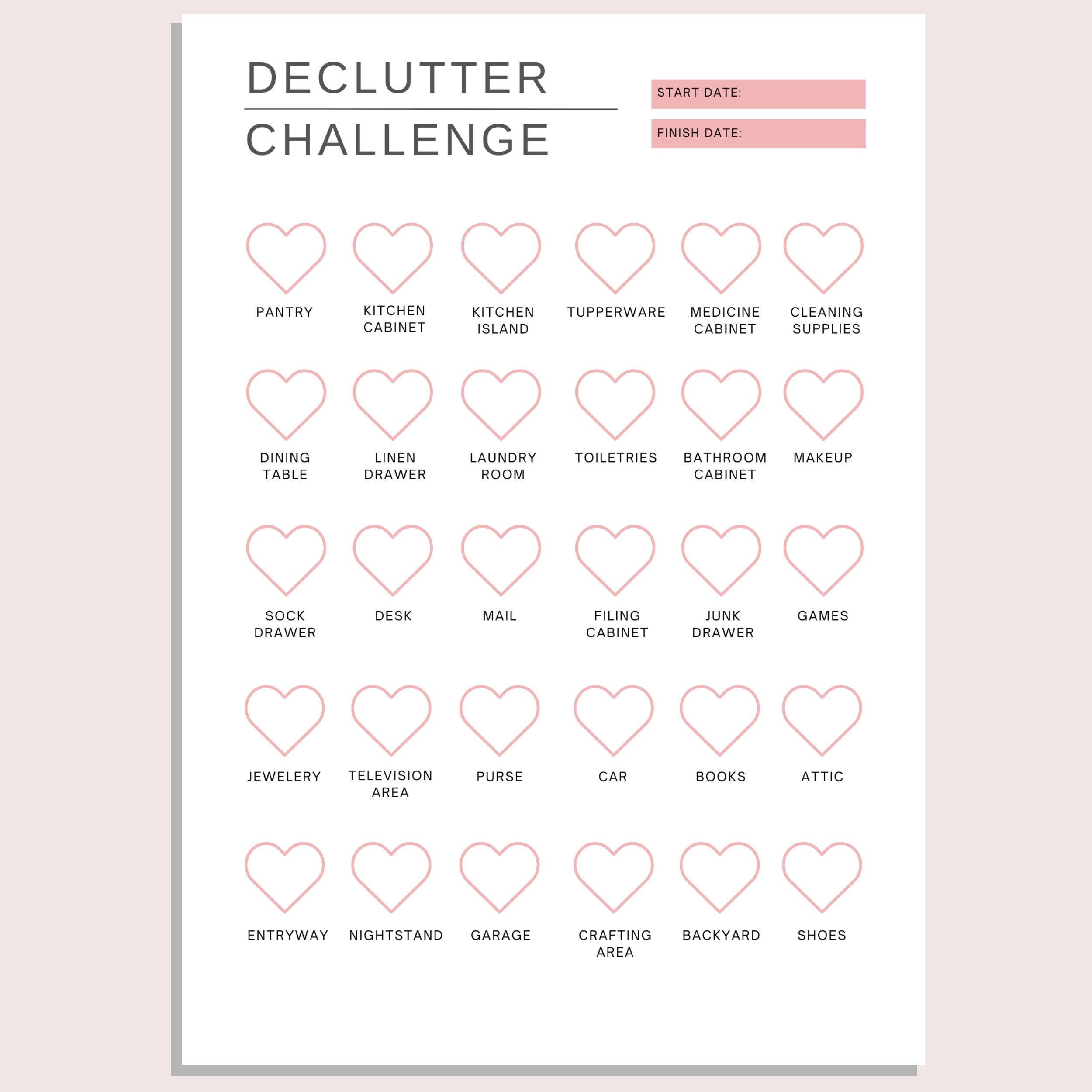 Declutter Challenge | Printable Declutter Tracker | 30 Day Declutter ...
