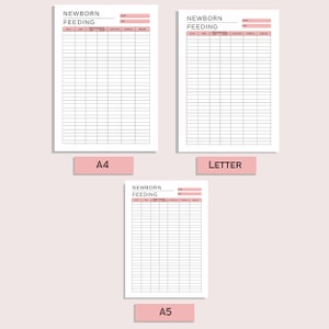 Newborn Feeding Log | Printable Baby Food Tracker | New Mom Planner ...