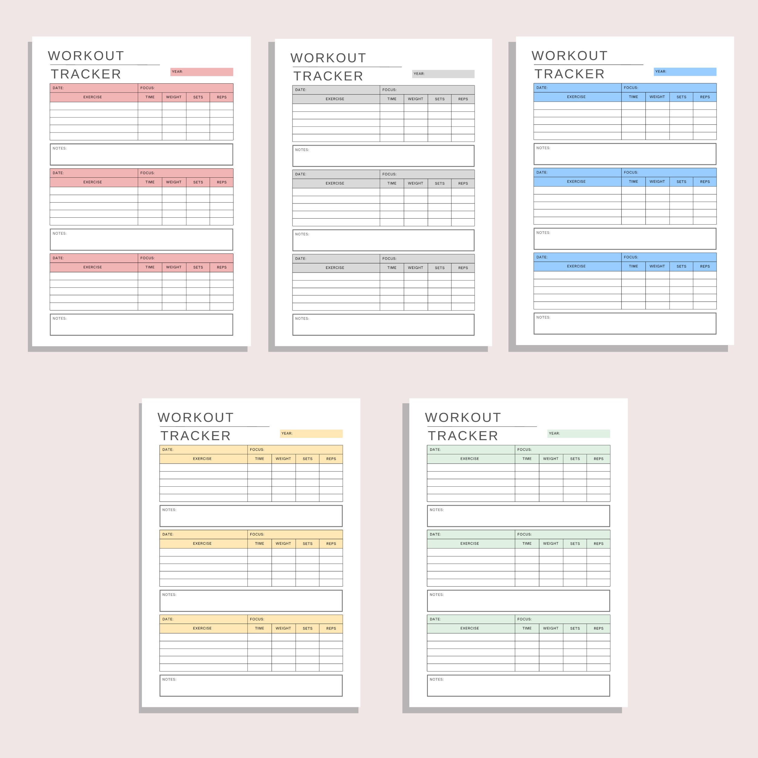 Workout Routine Chart.pdf Workout Tracker Printable | Exercise Routine Plan | Daily Fitness Log ...