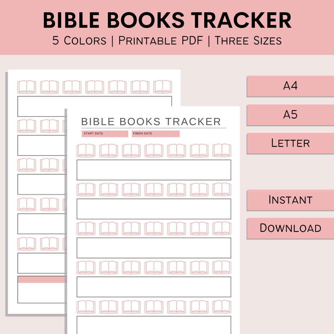 Bible Book Tracker Printable, Reading Journal, Bible Studies, Prayer ...