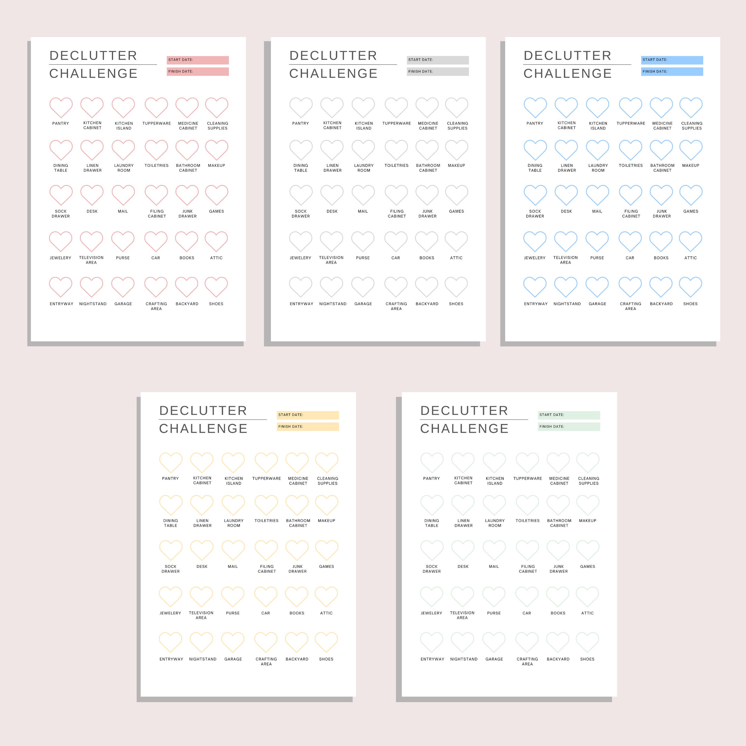 Declutter Challenge | Printable Declutter Tracker | 30 Day Declutter ...