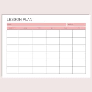 Weekly Lesson Plan Daily Lesson Schedule Simple Homeschool Plan Preschool Template Teacher Planner PDF A4 A5 Letter image 2