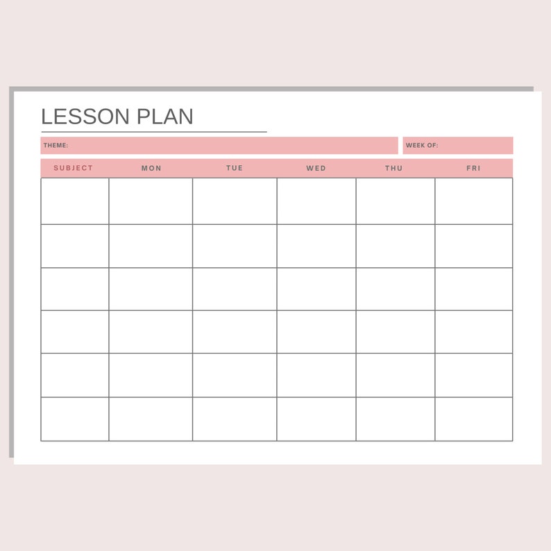 Weekly Lesson Plan Daily Lesson Schedule Simple Homeschool Plan Preschool Template Teacher Planner PDF A4 A5 Letter image 2