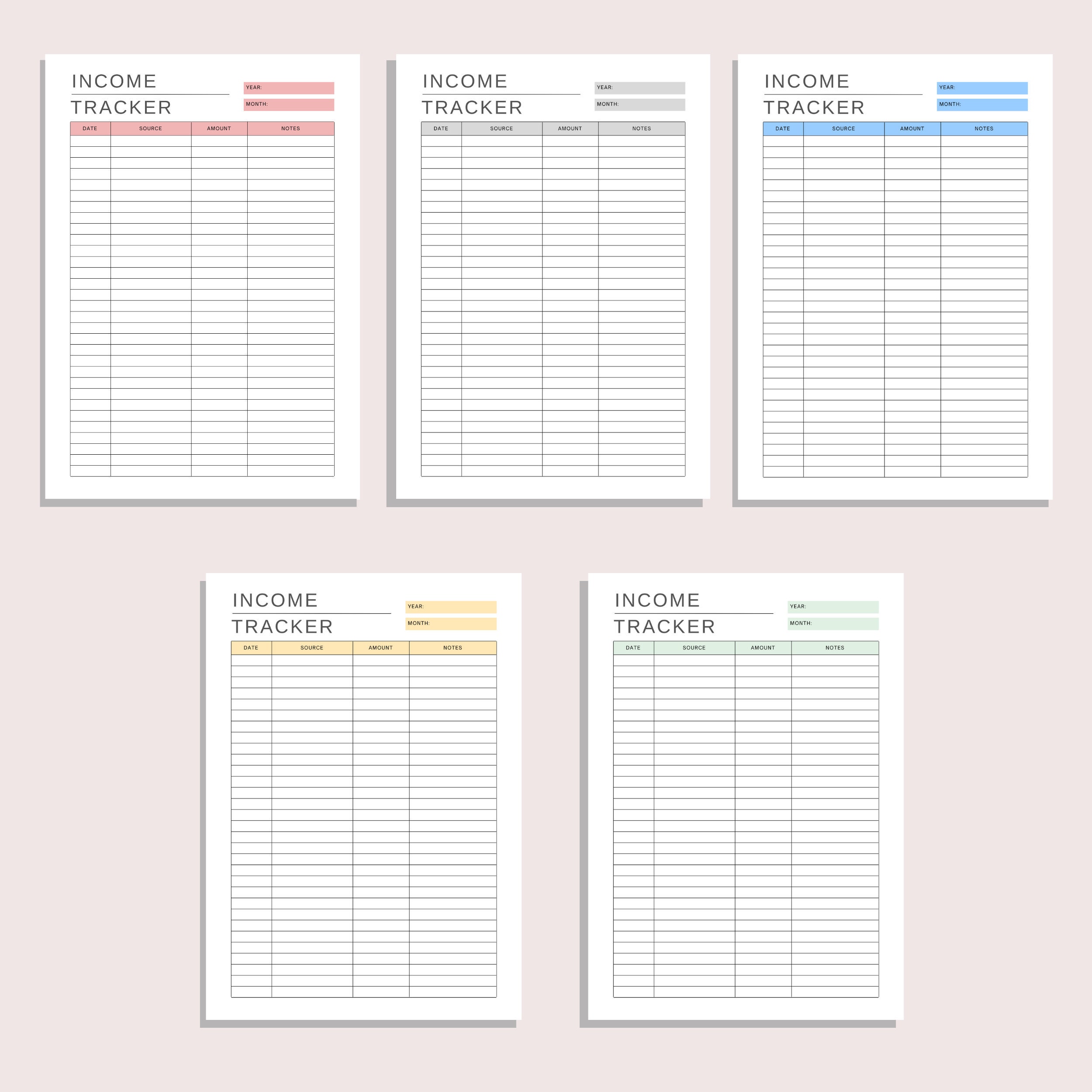 Weekly Income Log Income Tracker | Printable Income Log | Monthly Money Tracker | Wage ...