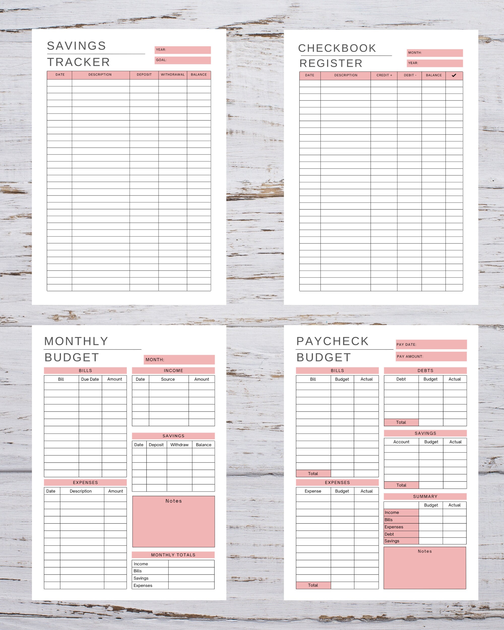 Budget Tracker Bundle | Printable Monthly Budget | Income Log | Savings ...