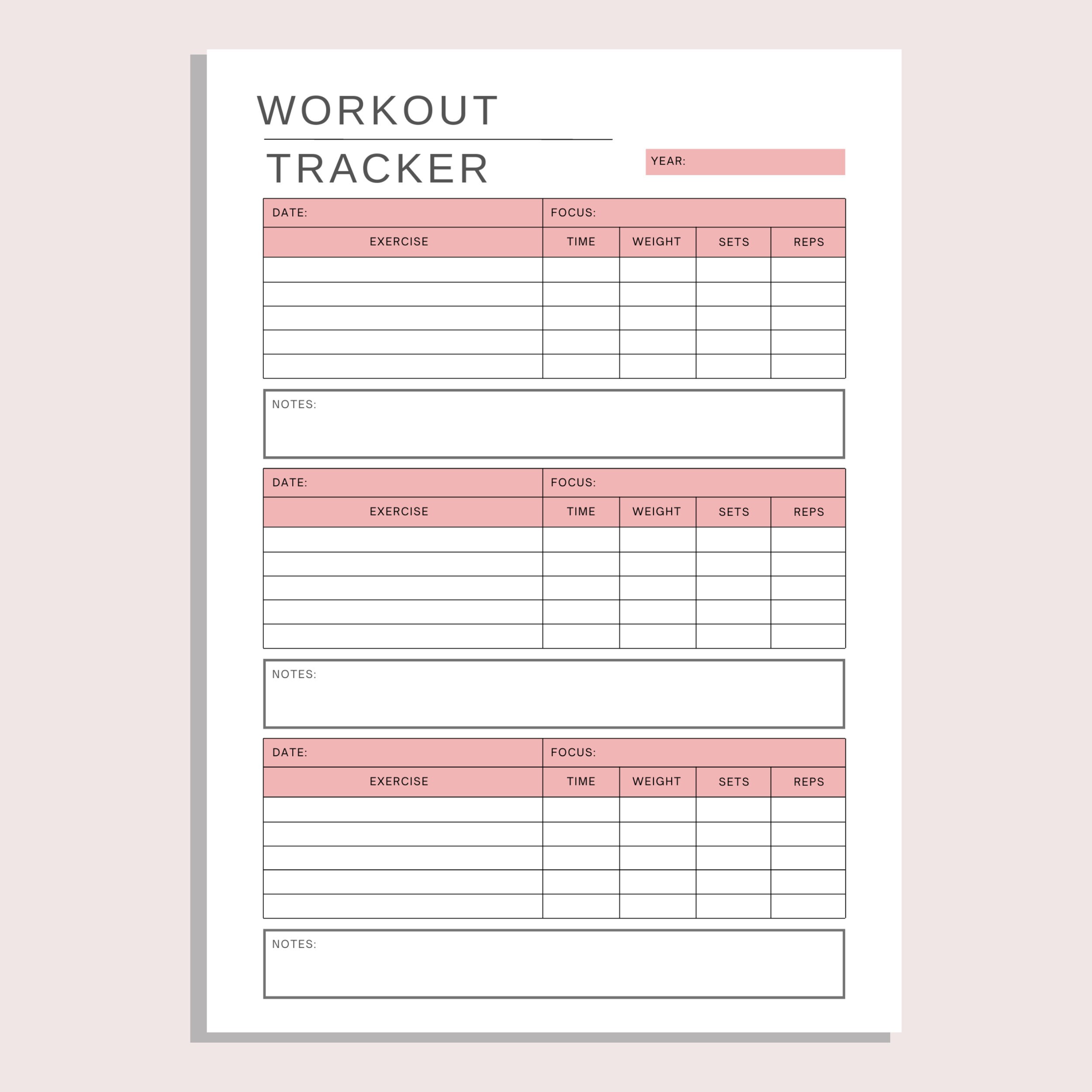 Workout Routine Chart.pdf Workout Tracker Printable | Exercise Routine Plan | Daily Fitness Log ...