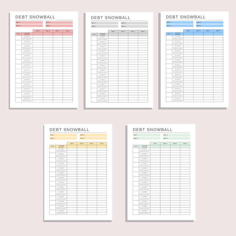 Printable Debt Snowball | Debt Payment Journey | Budget Planner | Debt ...
