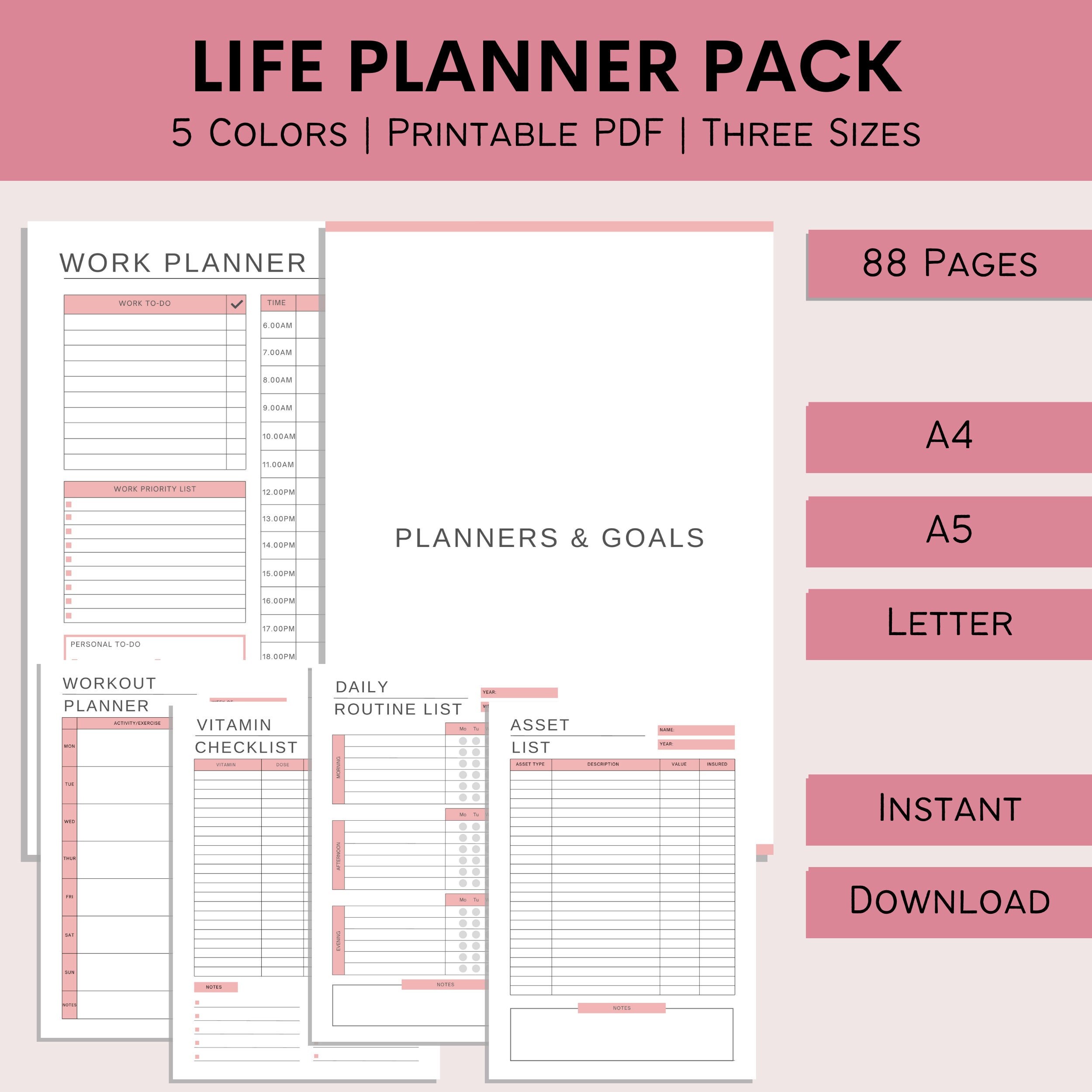 Life Planner Printable | Productivity Plan | Household Binder | Home ...