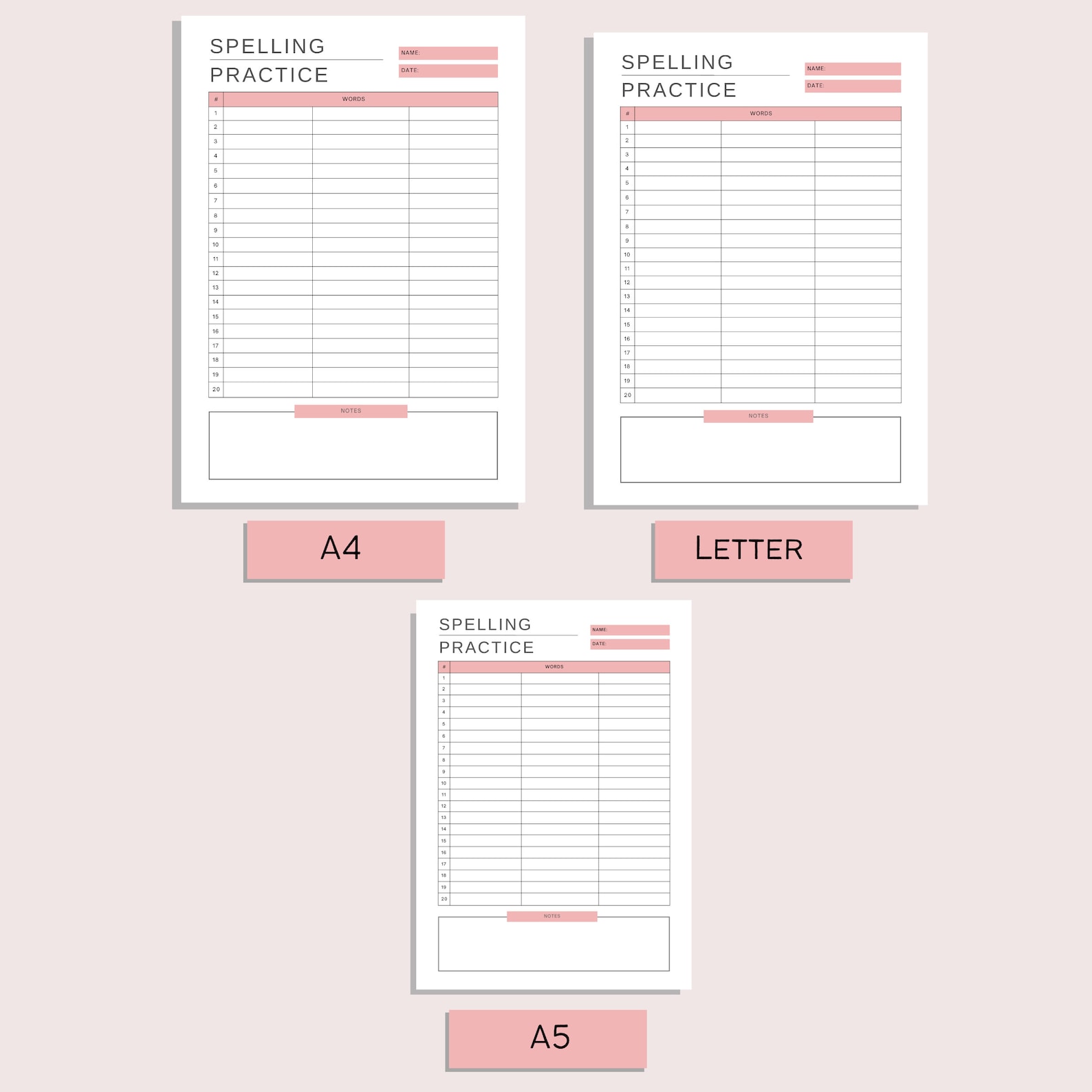 Spelling Practice List V2 | Printable Spelling Worksheet | Homeschool ...