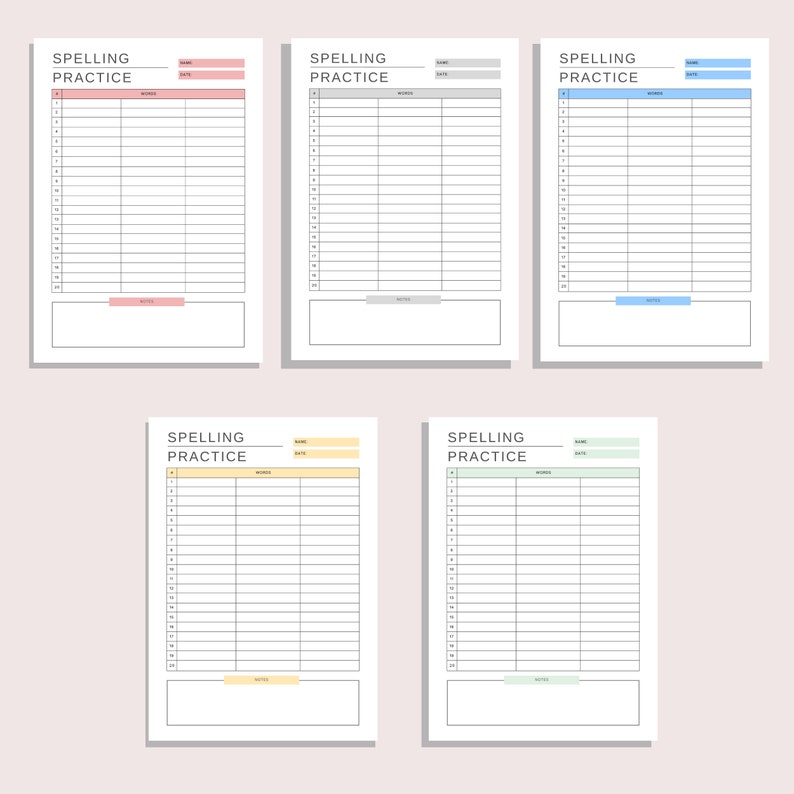 Spelling Practice List V2 | Printable Spelling Worksheet | Homeschool ...