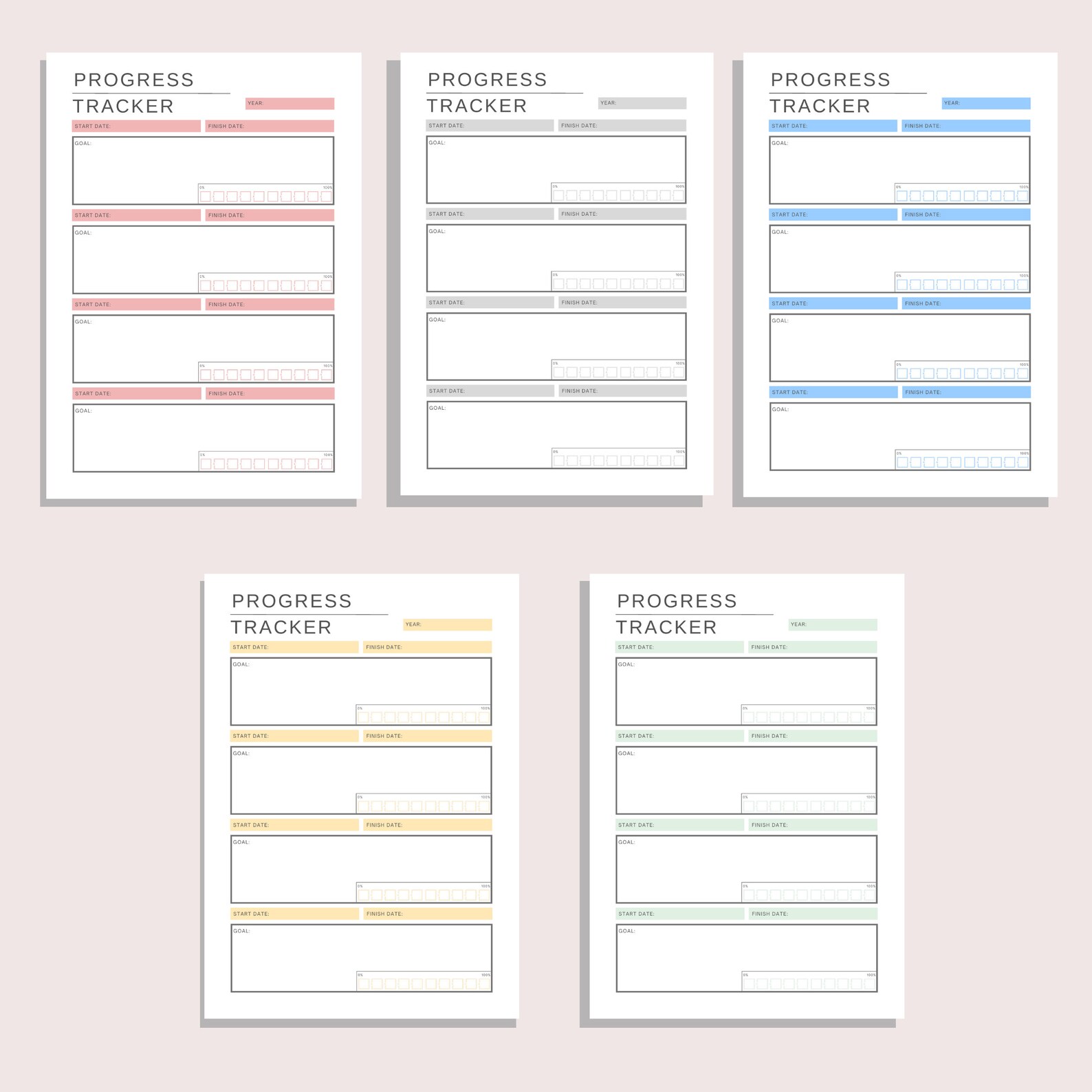 Progress Tracker | Printable Habit Planner | Fitness Tracker | Monthly ...