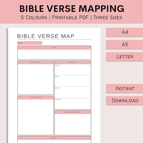 Bible Verse Mapping Bible Study Notes Faith Worksheet - Etsy Australia