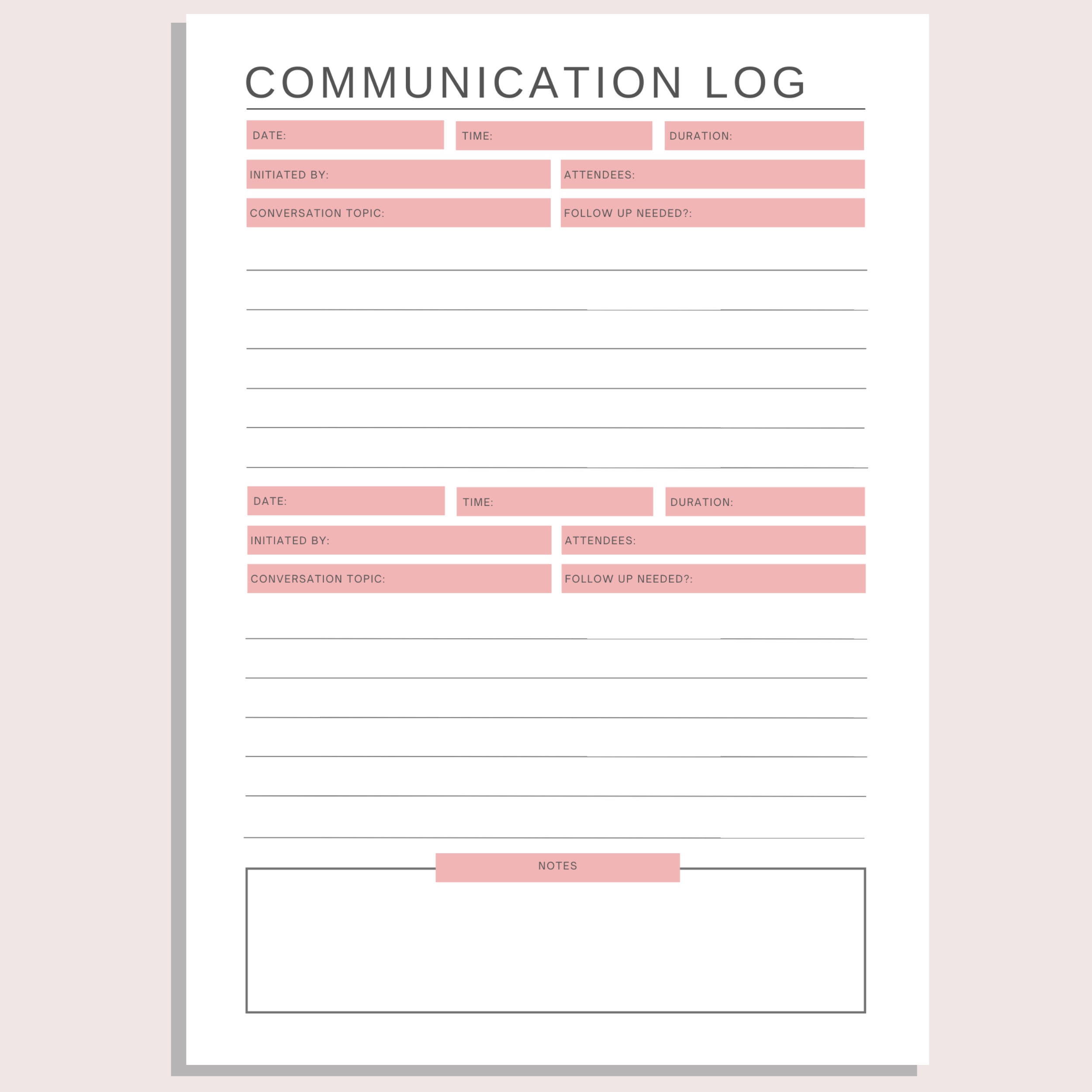 communication-log-printable-conversation-record-team-call-etsy